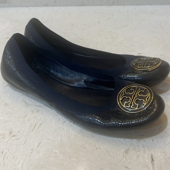 Navy Blue patent Caroline Tory Burch Flats size 8.5 - Picture 5 of 11